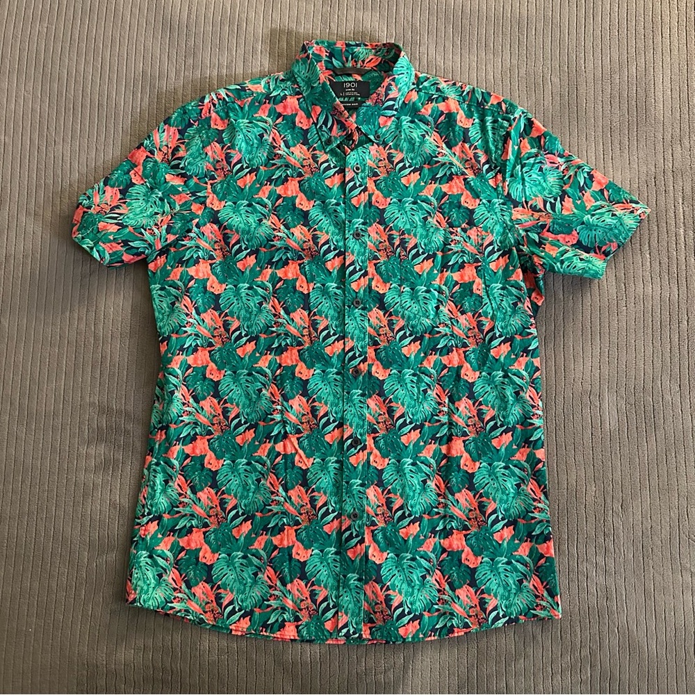 Tropical Green and Pink Men's Shirt